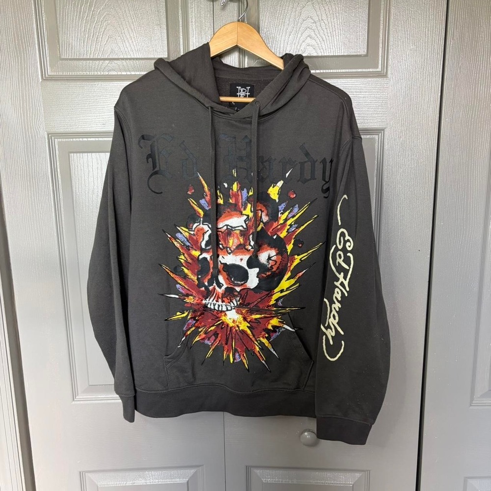 Ed hardy hoodie Size L grunge y2k pullover skater